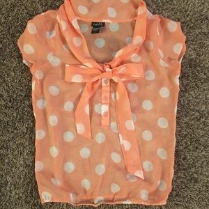 Super Cute! Rue 21 Polka Dot Blouse Tee S